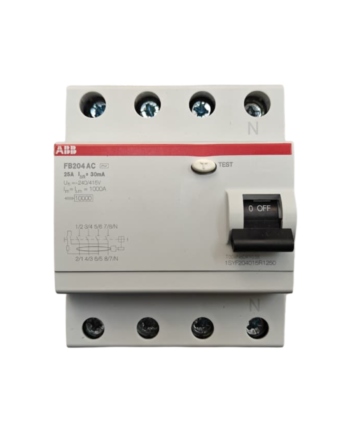 ABB RCCB 63 Amp 4P Four Pole FP 300 mA Residual Current FB204 AC-63/0.3,1SYF204015R3630